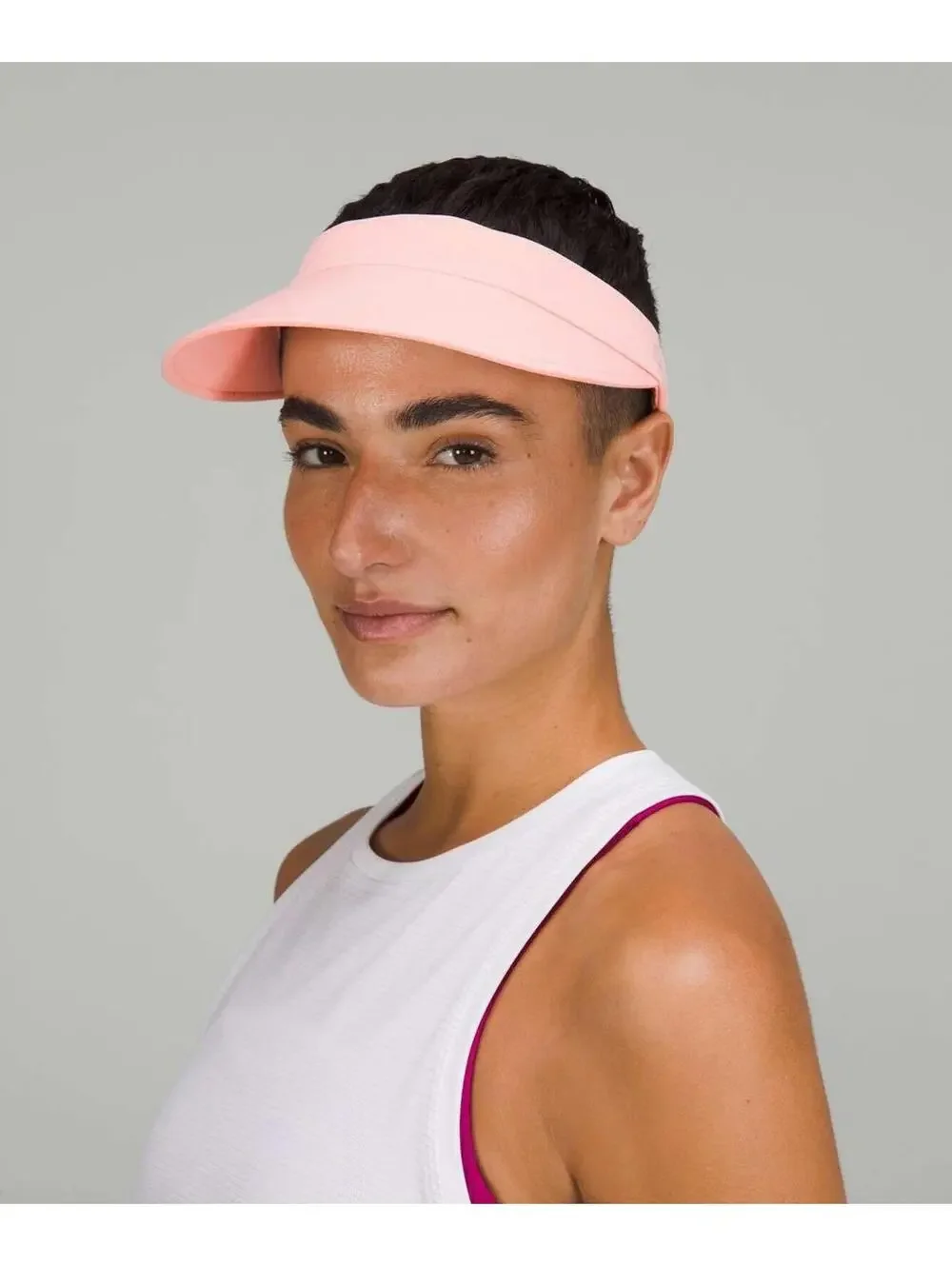 lululemon Fast Paced Wide Band Run Visor Light Pink O/S 56cm NWT Adjustable